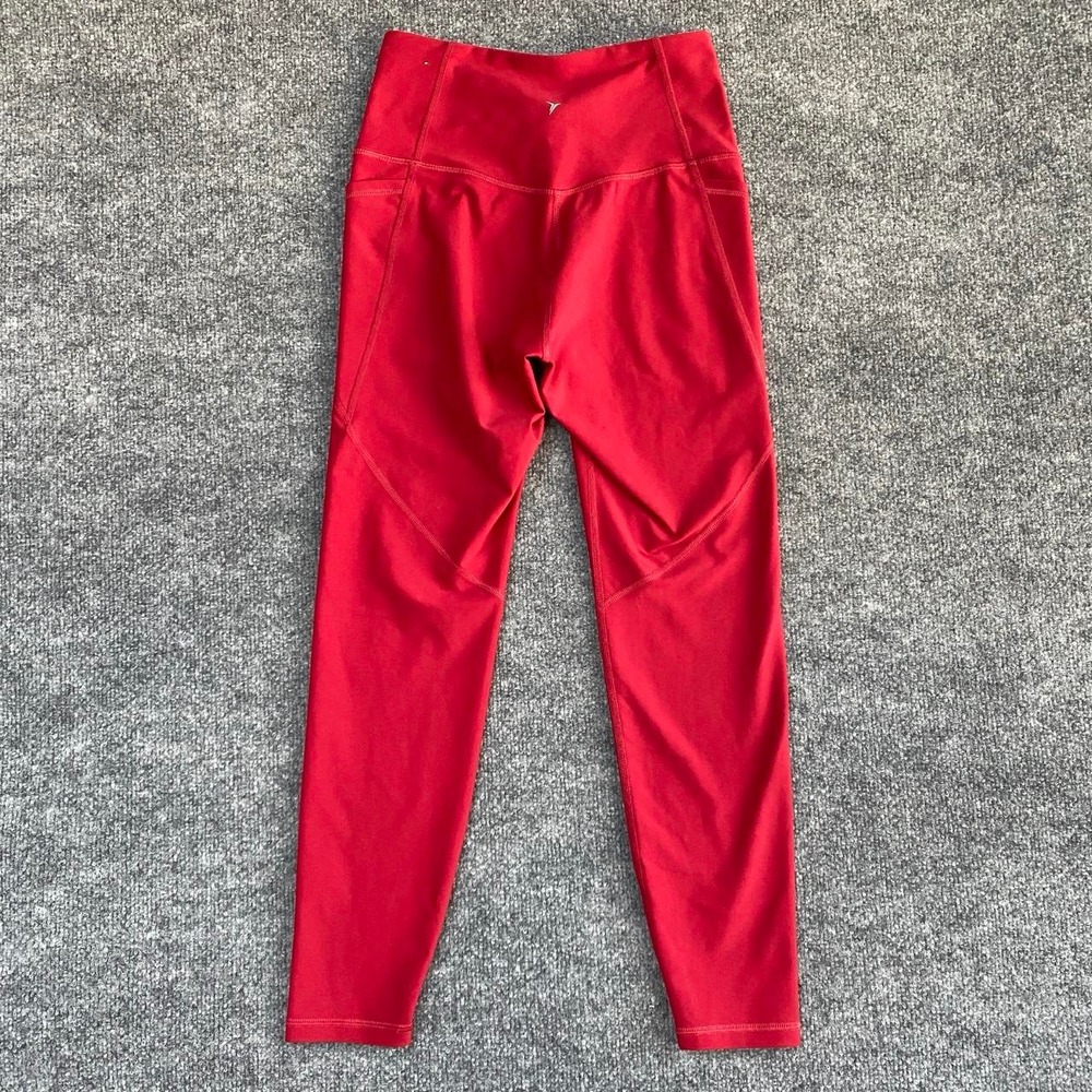 OLD NAVY ACTIVE RED ELEVATE LEGGINGS ACTIVEWEAR GYM WORKOUT FITNESS LOUNGE